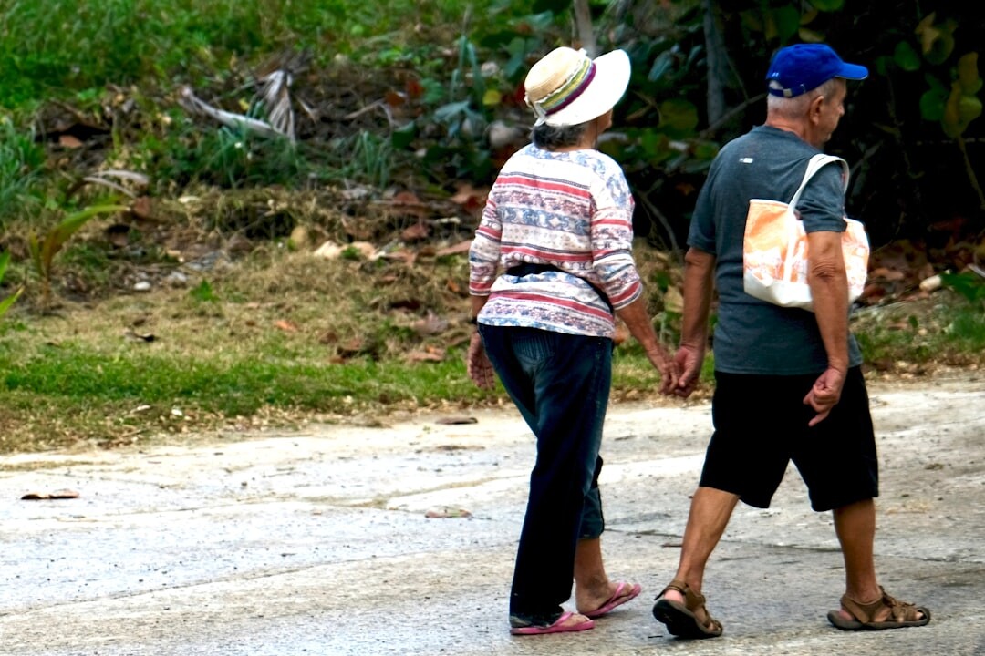 senior couple traveling