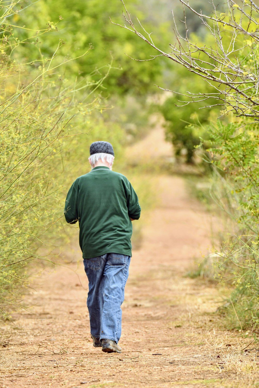 elderly person walking safely